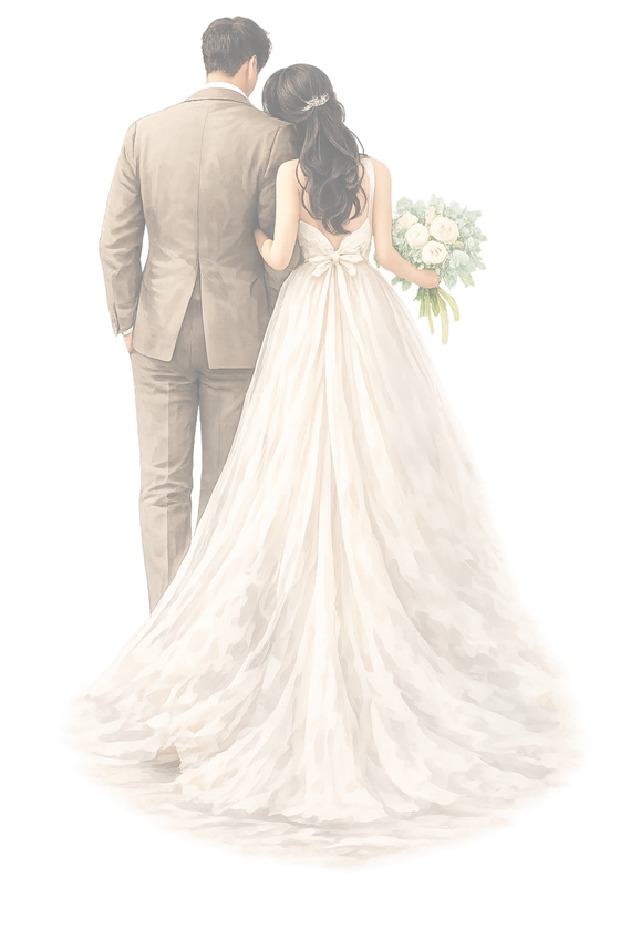 Ilustración de los novios
